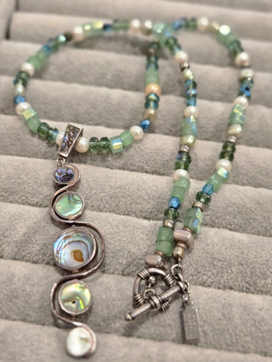 Erica DelGardo Jewelry Jewelry - Artisan  Boutique Erica DelGardo Signed Beaded Sterling Silver Pearl Necklace